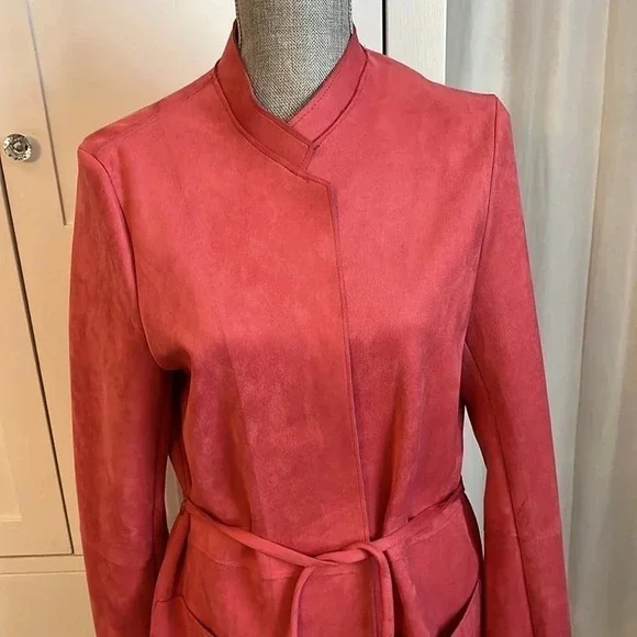 H&M NWOT Faux Suede Jacket Tie Belt Limited Edition, Size 10 - Picture 3 of 11